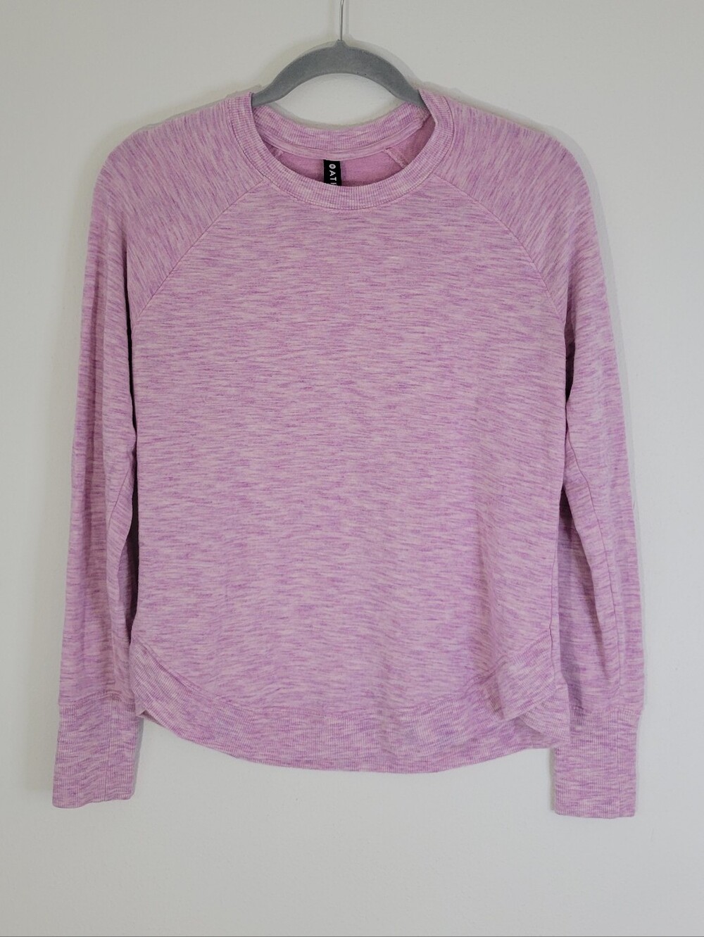 ATHLETA Women's SIZE S Lightweight Crewneck Sweatshirt - Pink Heather